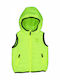 Kids' Casual Jacket Sleeveless Short with Hood Green