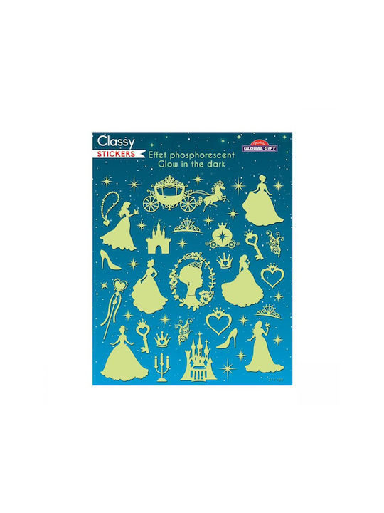 Global Gift Детска стикерна за стена Стена Фосфоресциращи 15x17бр