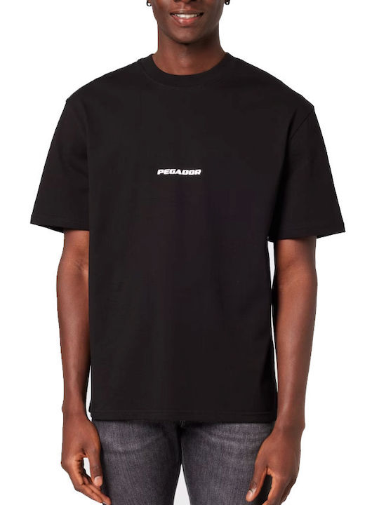 Pegador T-shirt Bărbătesc cu Mânecă Scurtă Negru