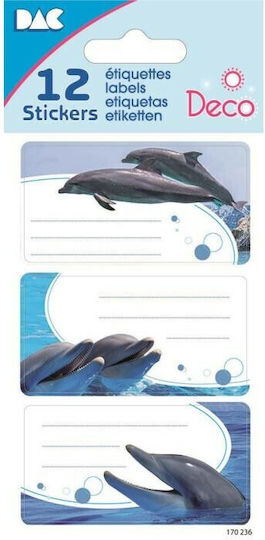Global Gift Etichete Caiete 12buc Delfini