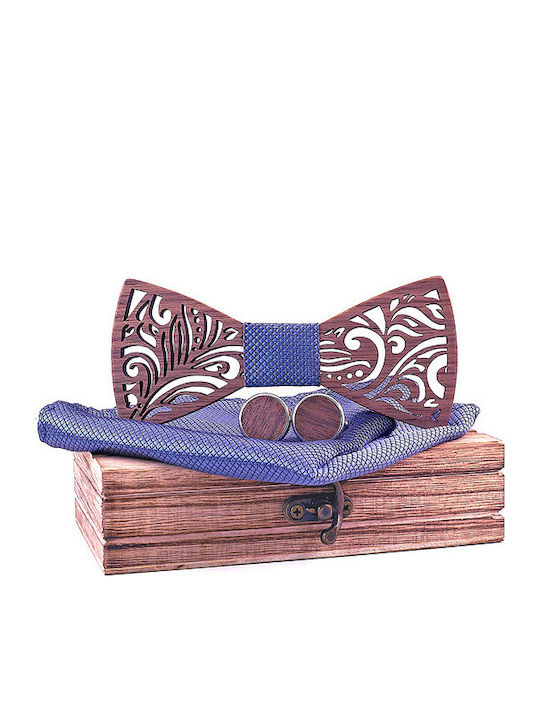 Legend Accessories Wooden Bow Tie Set with Cuff...