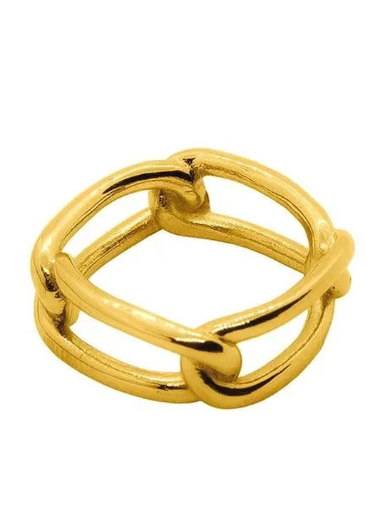 Piercing.gr Γυναικείο Δαχτυλίδι από Ατσάλι Επιχρυσωμένο