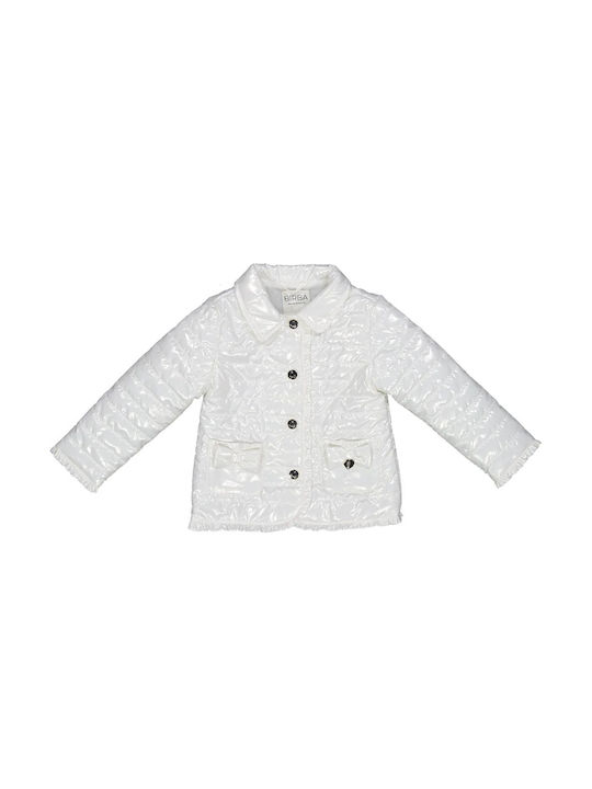 Birba Trybeyond Girls Quilted Coat White with Ηood