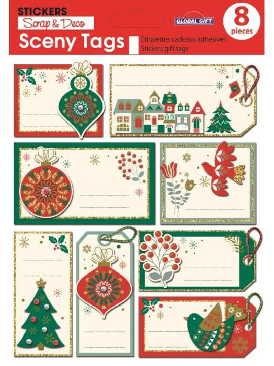 Global Gift Crăciun Autocolante 12x14cm. 8buc