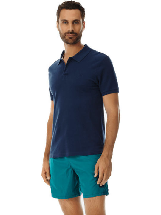 Vilebrequin Men's Short Sleeve Blouse Polo Navy Blue