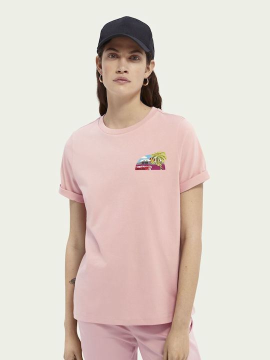 Scotch & Soda Γυναικείο T-shirt Ροζ