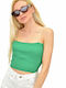 Potre Women's Summer Crop Top with Straps Green