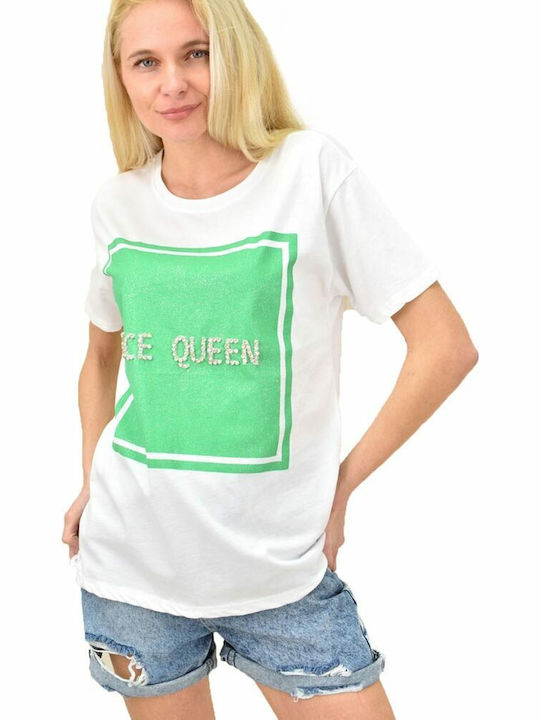 Potre Ice Queen Damen T-Shirt Weiß