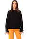 Kalliope Damen Langarm Pullover Schwarz