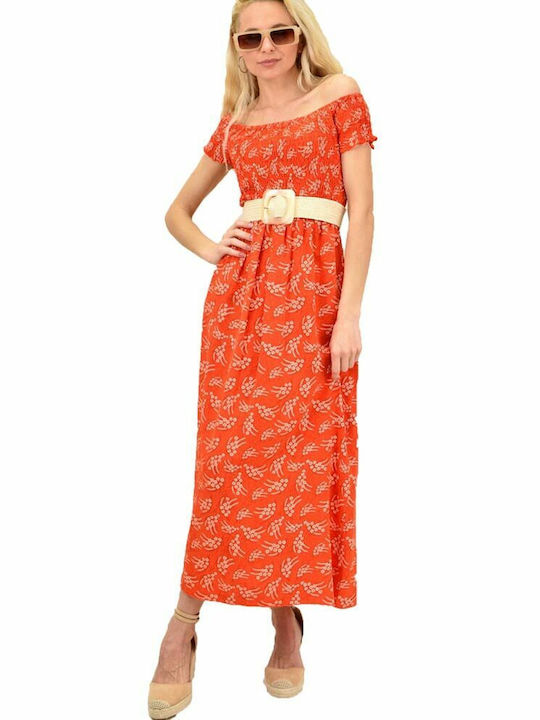 Potre Summer Midi Dress Orange