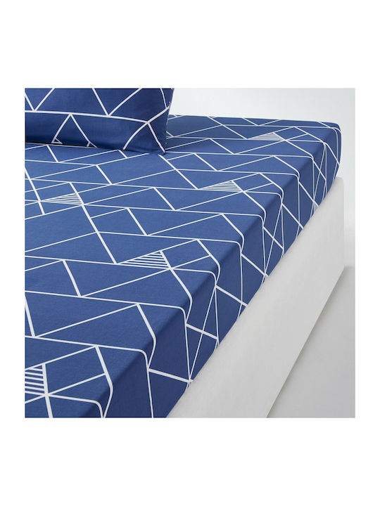 So'Home Bettlaken für Einzelbett mit Gummiband 90x190cm. Blau