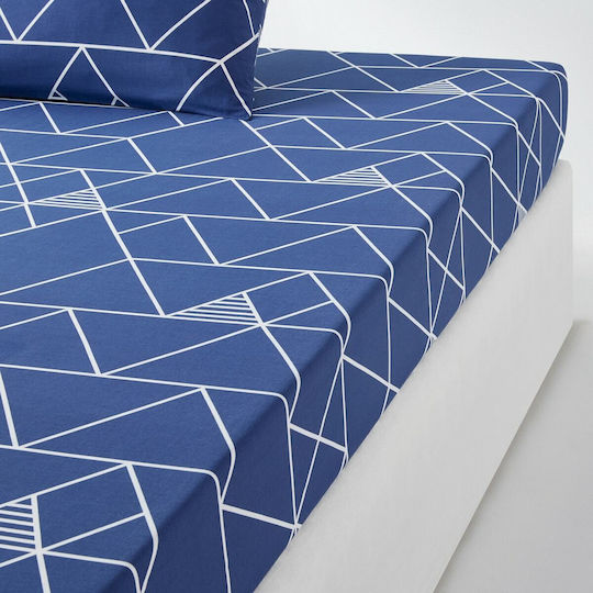 So'Home Single 90x190cm cu Elastic Albastru