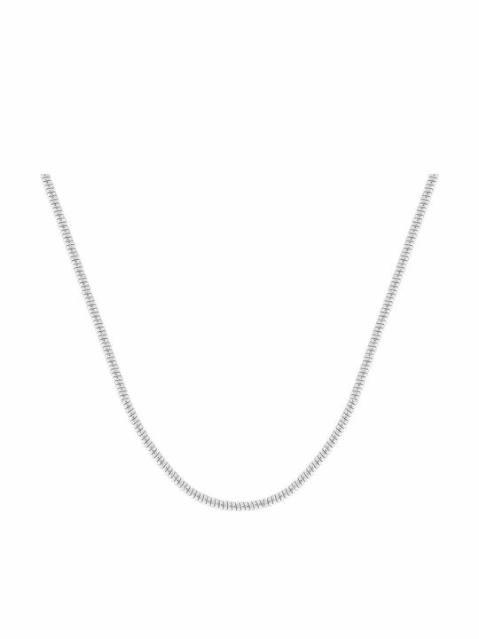 Kiriakos Gofas White Gold Chain Neck 14K Thin Thickness 1.2mm and Length 40cm