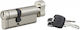 Thirard Lock Cylinder Security 75mm (30-45) with Knob and 3 Keys Silver