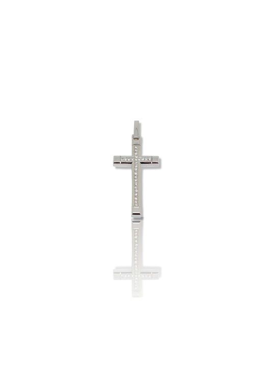 Mentzos White Gold Cross 18K