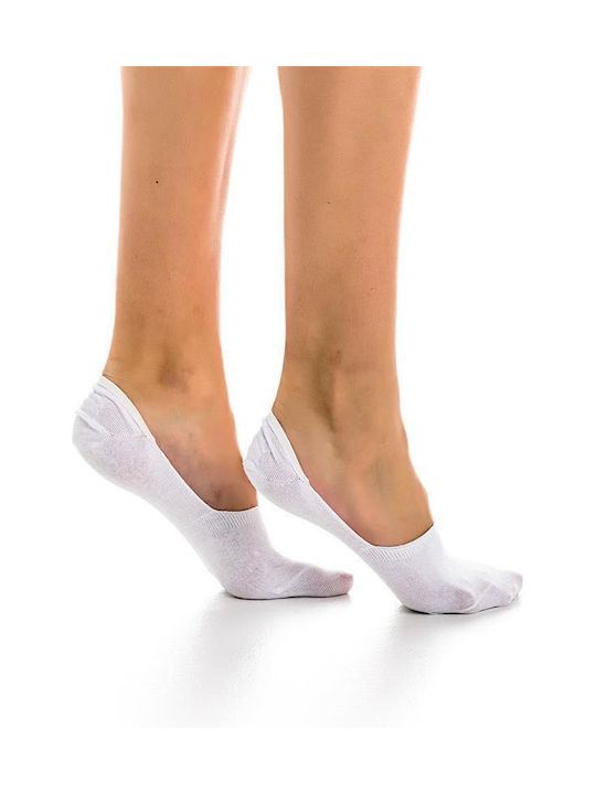 Inizio Damen Einfarbige Socken WHITE 2Pack