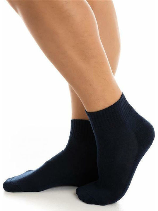 Inizio Men's Solid Color Socks Blue