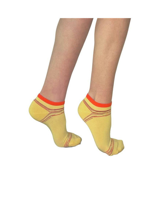 Inizio Women's Solid Color Socks Yellow