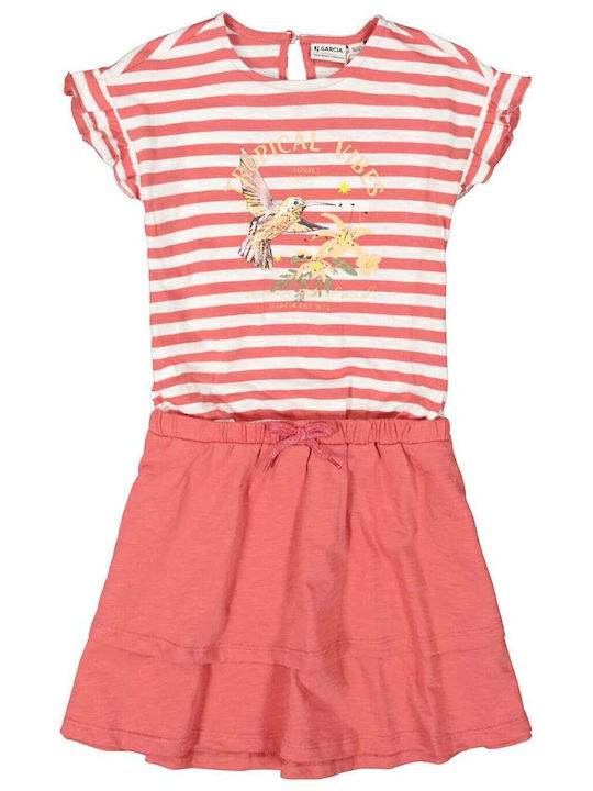 Rochie pentru Copii Mâneca scurta Cu dungi Roz