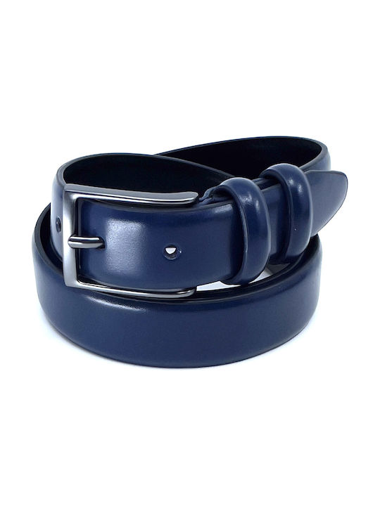 Legend Accessories Men's Leather Wide Belt Blue