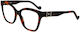 Liu Jo Plastic Eyeglass Frame Cat Eye Brown Tor...