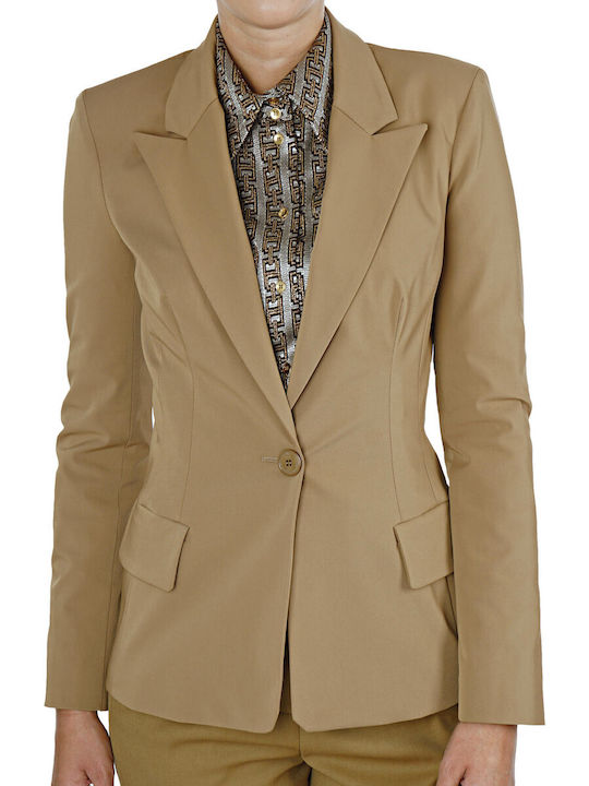 Elisabetta Franchi Women's Waisted Blazer Beige