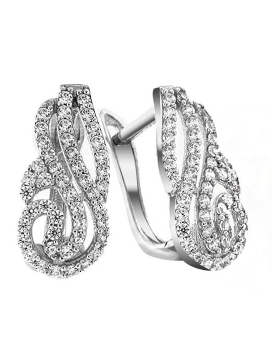 Eforo Kids Earrings Studs with Stones from White Gold 14K