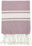 Madam Stoltz Beach Towel Pink with Fringes 180x100cm.