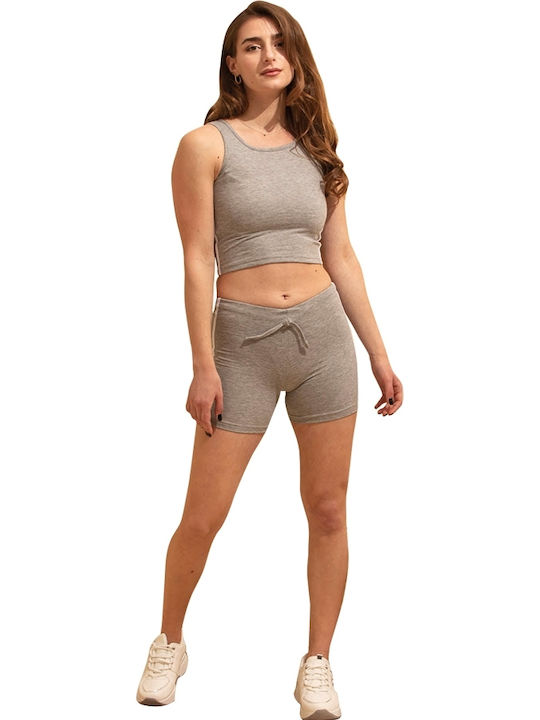 InShoes Set Women's Leggings Shorts Gray