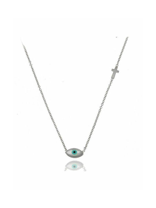 Paraxenies Necklace Eye from White Gold 14K