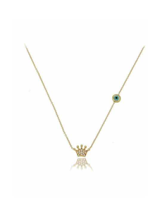 Paraxenies Halskette mit Design Tiara aus Gold 14K