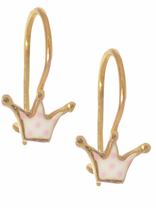 Paraxenies Gold Plated Kids Earrings Pendants Crowns made of Silver