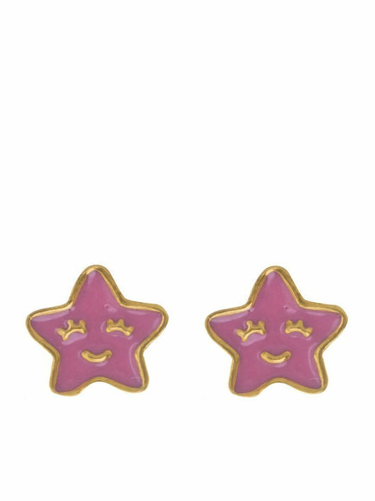 Paraxenies Gold Plated Kids Earrings Studs Stars made of Silver