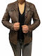 MARKOS LEATHER Women's Leather Waisted Blazer Brown