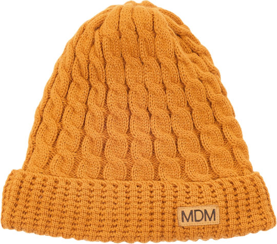Beanie Männer Beanie mit Strickmuster in Gelb Farbe