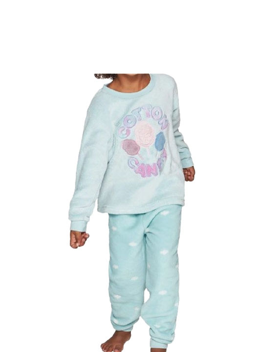 Muydemi Kids Pajamas Winter Cotton Light Blue