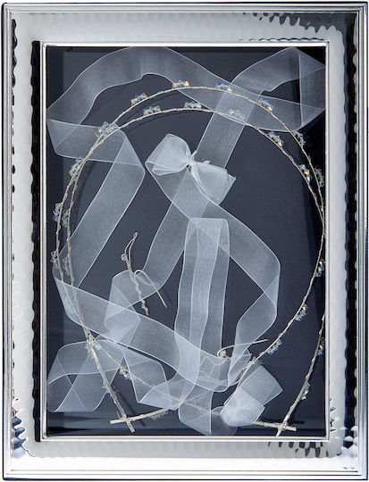 Prince Silvero Hochzeitskronen-Etui Fotografierahmen Rechteck Silber 24x18εκ.