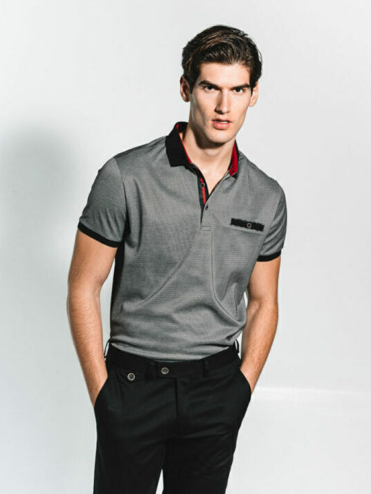 Polo Kurzarmbluse Gray