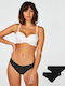 Angie Γυναικεία Slip 2Pack με Δαντέλα Μαύρα