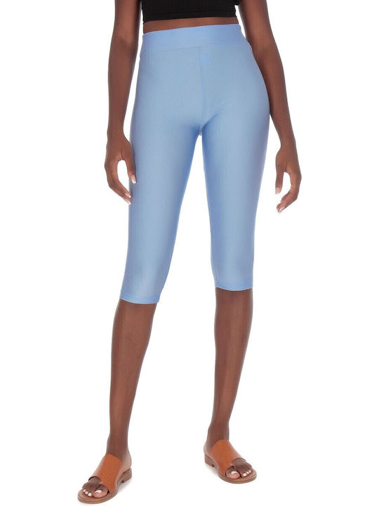 Silia D Women's Capri Legging Shiny Blue