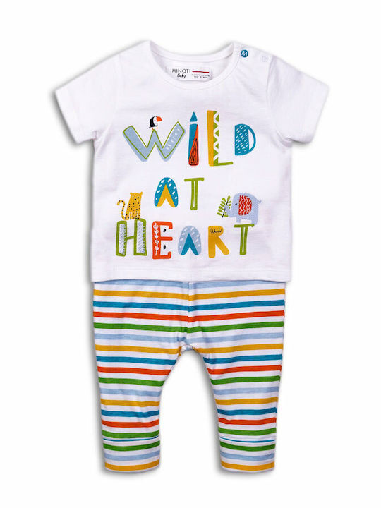 Minoti Kinder Set mit Leggings Sommer 2Stück Weiß