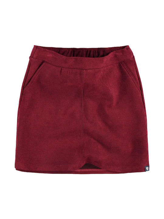 Garcia Jeans Fustă de Copii din Cord Burgundy