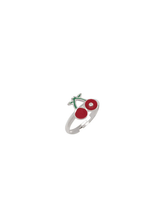 Woofie Silver Opening Kids Ring with Design Fruits 4967