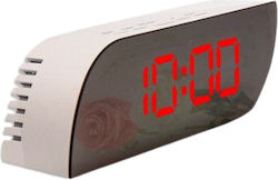 Go Clever Tabletop Digital Clock with Alarm White GC220973WHT