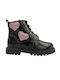 Aby Kids Leather Military Boots with Lace Black