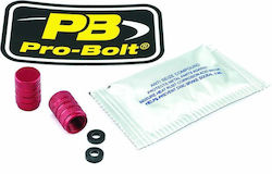Pro Bolt Capace Metalice de Valvă pentru Anvelope Auto Roșu 2buc