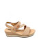 Via Dos Women's Ankle Strap Platforms Beige