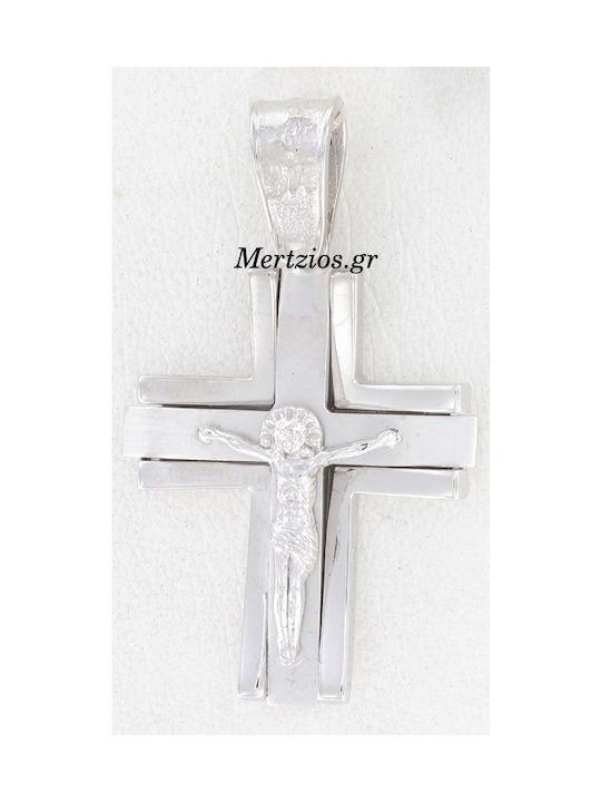 Mertzios.gr White Gold Cross 14K