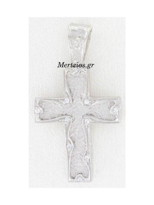 Mertzios.gr White Gold Cross 14K