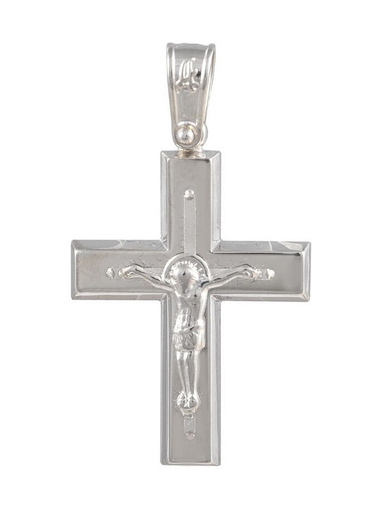 Men's White Gold Cross 14K with the Crucified